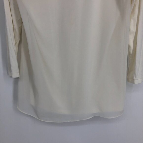 Reiss Ivory Tie twist Front Chiffon Layered 3/4 sleeve blouse size 0 - Picture 10 of 15